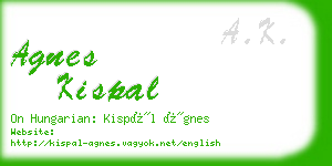 agnes kispal business card